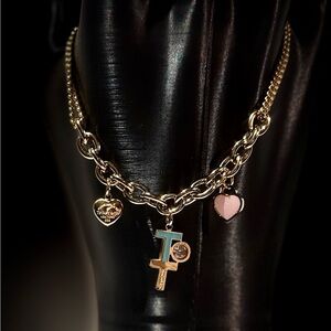 Gold T Charm Bracelet